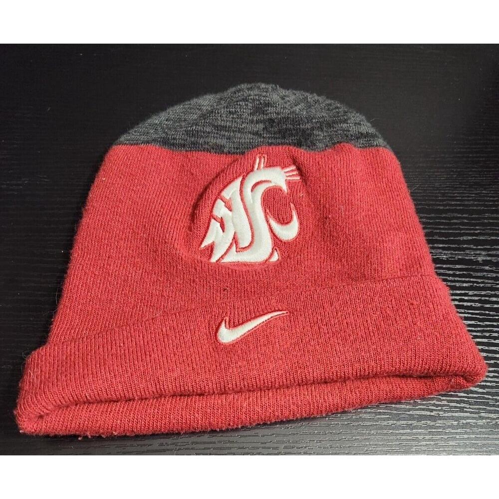 NIKE Washington‎ State Cougars Beanie Stocking Hat Cap Red Black